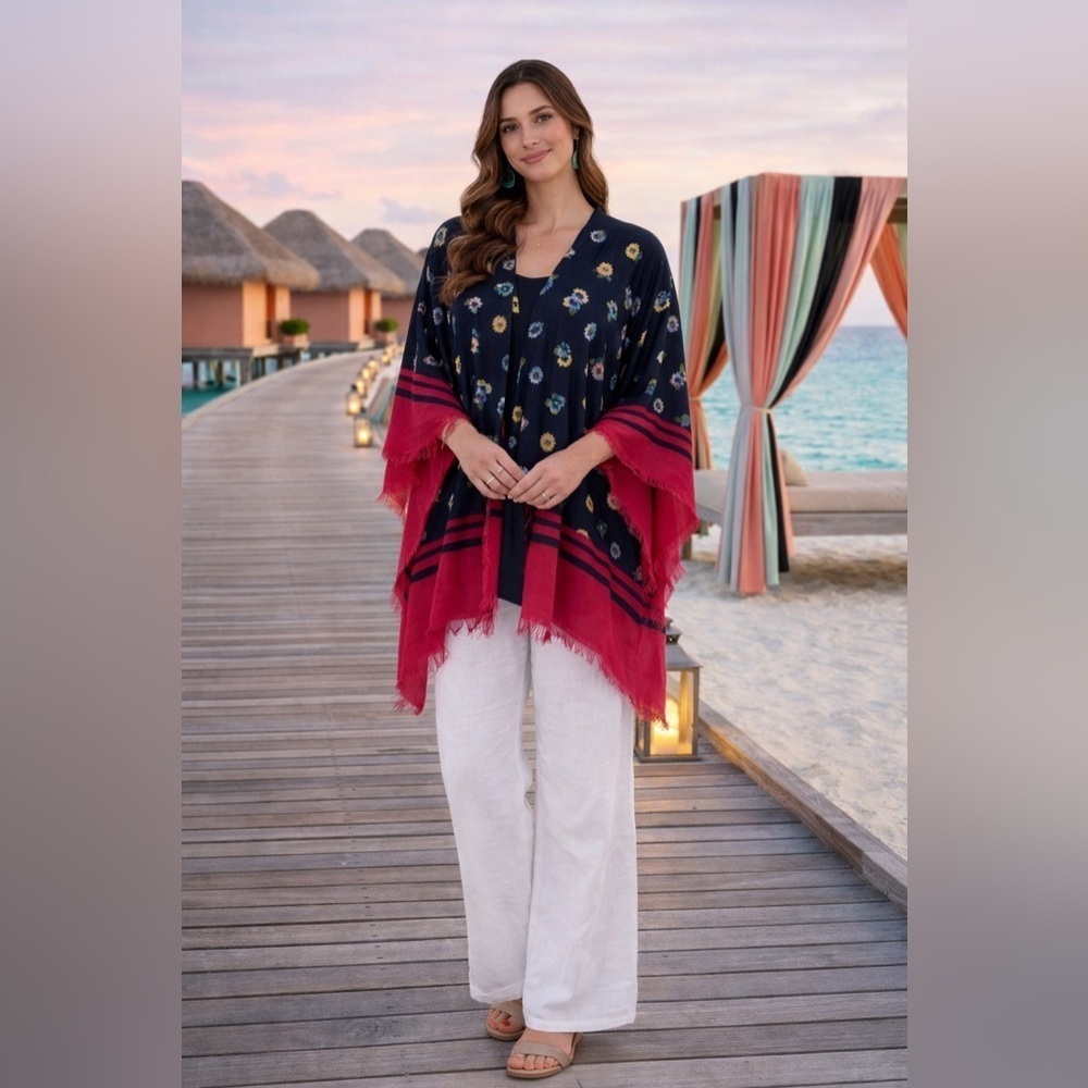 🆕Shabby chic fringe duster l/xl